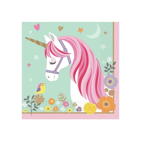 Amscan Magical Unicorn Servetten 33x33cm | 16 stuks