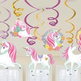 Amscan Décoration suspendue licorne magique 60 cm | 12 pièces Amscan Décoration suspendue licorne magique 60 cm | 12 pièces