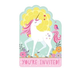 Amscan Invitations magiques de licorne 11x16cm | 8 pièces Amscan Invitations magiques de licorne 11x16cm | 8 pièces