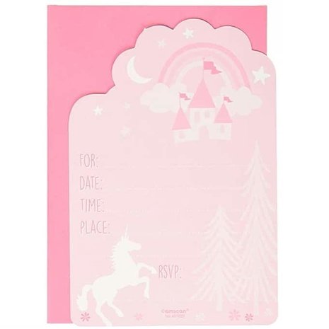 Amscan Magical Unicorn Uitnodigingen 11x16cm | 8 stuks
