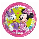Minnie Mouse  lime - roze borden 18cm | 8 stuks