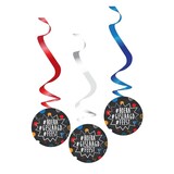 Decoratie swirls Hoera geslaagd feest 3 stuks Decoratie swirls Hoera geslaagd feest 3 stuks