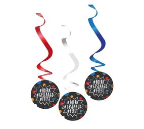 Decoration Swirls Hooray Successful party 3 pieces