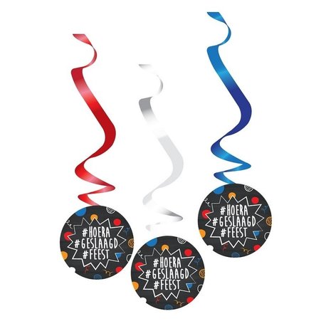 Decoration Swirls Hooray Successful party 3 pieces Decoration Swirls Hooray Successful party 3 pieces