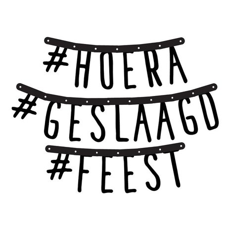 Letterslinger Hoera Geslaagd Feest (mat)