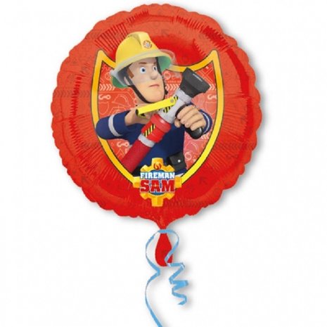 Feuille de ballon Sam de pompier rouge