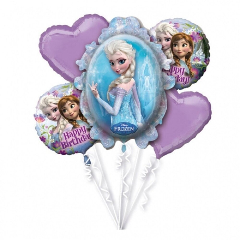 Tuf-Tuf Folie Ballon Bouquet Frozen Happy Birthday 5 Stücke Tuf-Tuf Folie Ballon Bouquet Frozen Happy Birthday 5 Stücke