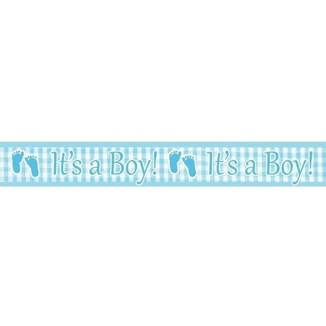 Banner foil it's a boy! Feet 13x183cm Banner foil it's a boy! Feet 13x183cm