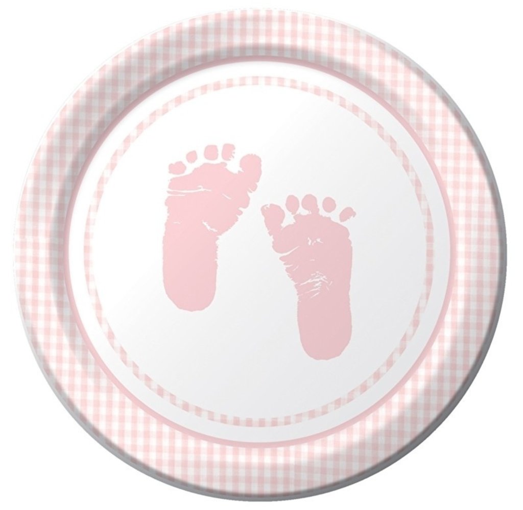 Assiette bébé fille pieds 22cm 8 pièces Assiette bébé fille pieds 22cm 8 pièces