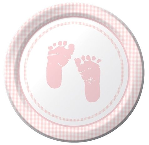 Assiette bébé fille pieds 22cm 8 pièces Assiette bébé fille pieds 22cm 8 pièces