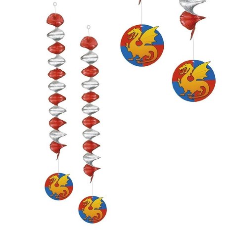 Boland Dekoration Spiralritter mit Drachen 2 Teilen