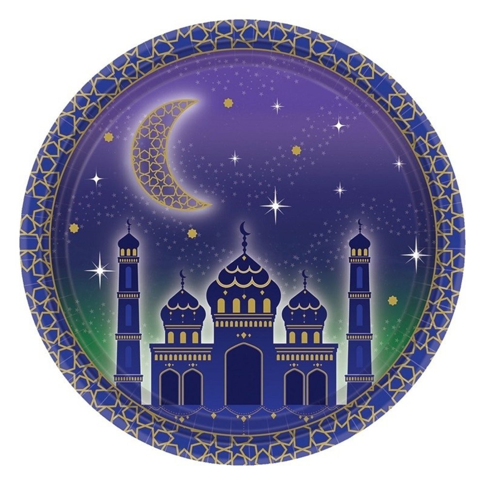 Amscan Plaque EID Mubarak 18cm | 8 pièces Amscan Plaque EID Mubarak 18cm | 8 pièces