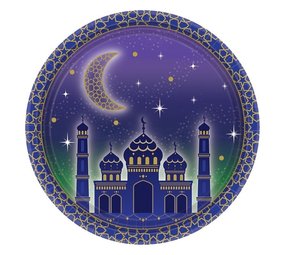 Amscan Plate Eid Mubarak 18cm | 8 pieces Amscan Plate Eid Mubarak 18cm | 8 pieces