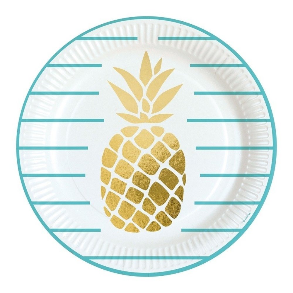 Platte Ananas Atmosphäre 23cm | 8 Stücke Platte Ananas Atmosphäre 23cm | 8 Stücke