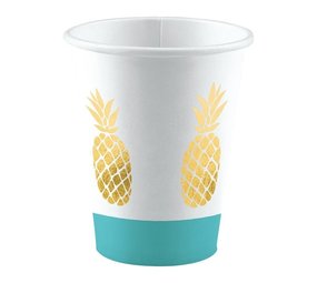 Pappbecher Ananas Vibe 250ml | 8 Stück Pappbecher Ananas Vibe 250ml | 8 Stück
