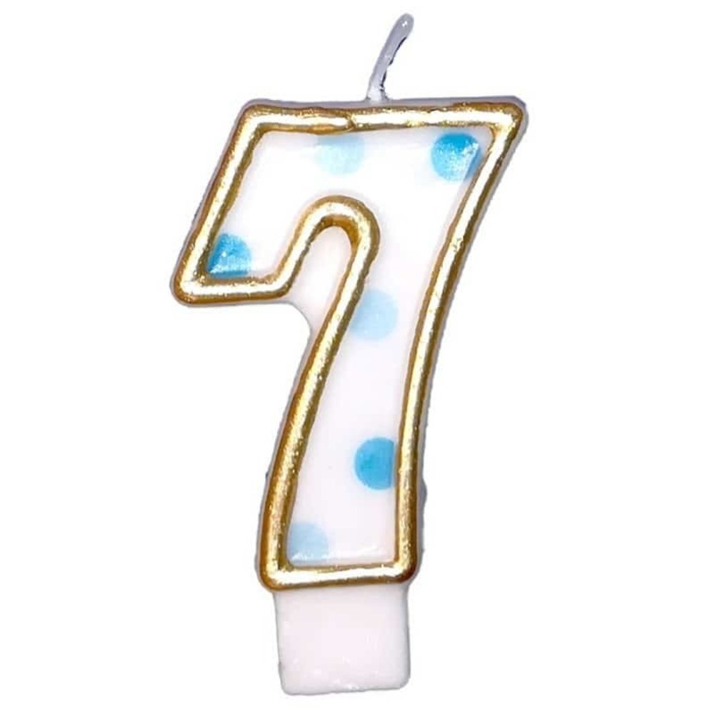 Bougie 7 moucheté bleue bleue Bougie 7 moucheté bleue bleue