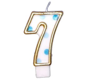 Kerze 7 gesprengt blau