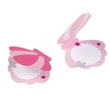 Tischkarten rosa Shell 8 Stücke
