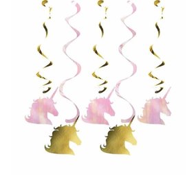 Creative Converting Einhorn-Glitzer-Hängedekoration | 5 Stücke