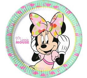 Assiette minnie souris tropicale 23cm 8 pièces