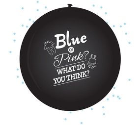 Haza - Witbaard Ballon Blue or Pink Gender reveal boy 1 piece Haza - Witbaard Ballon Blue or Pink Gender reveal boy 1 piece