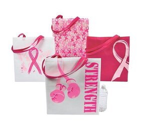 Bags Pink Ribbon - 12 pieces in 4 prints Bags Pink Ribbon - 12 pieces in 4 prints