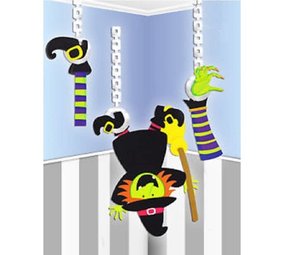 Hangdecoratie  Hanging Witch - Heks 3delig Hangdecoratie  Hanging Witch - Heks 3delig