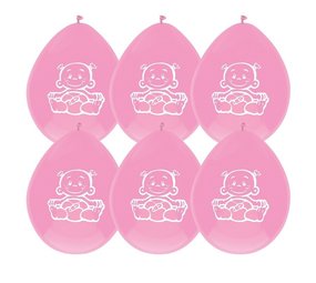 Ballon geboorte meisje | 6 stuks