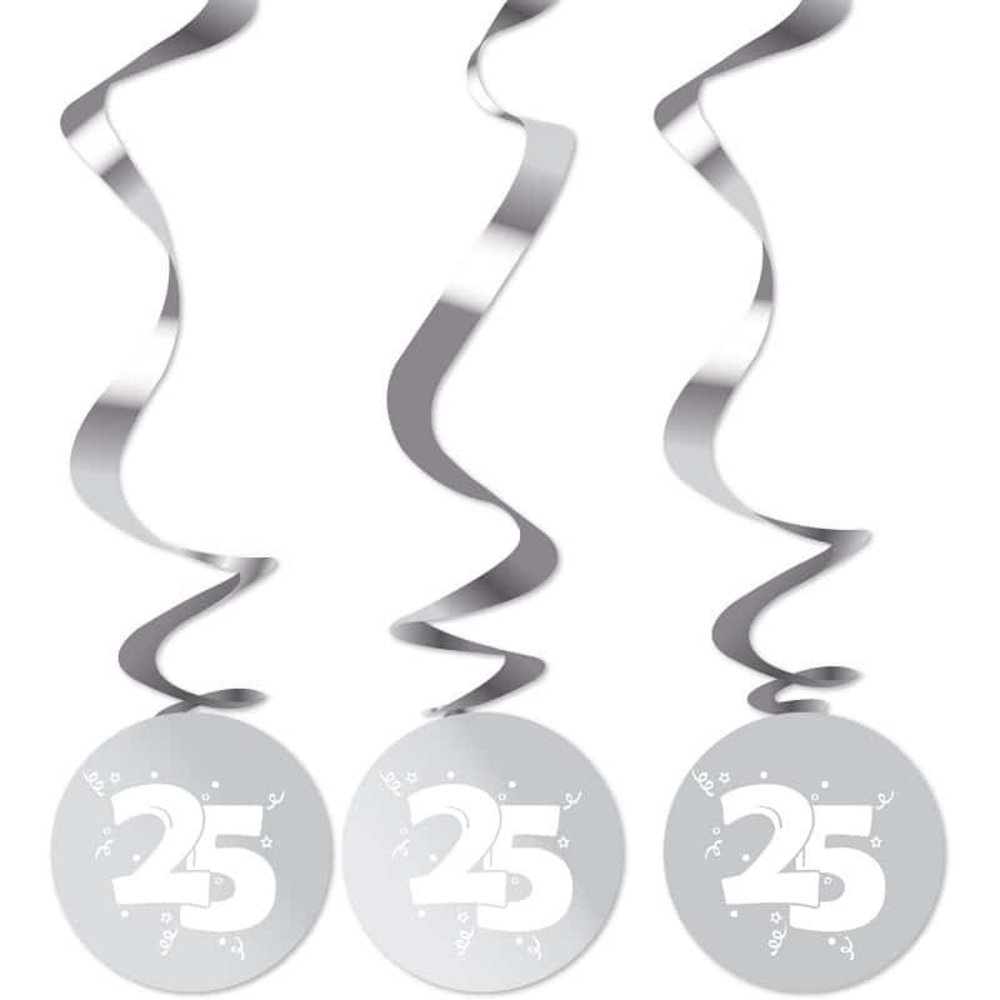 Décoration tourbillonne autour de 25 ans d'argent marié 3 pièces Décoration tourbillonne autour de 25 ans d'argent marié 3 pièces