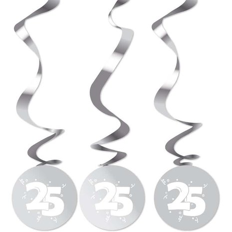Decoration swirl around 25 years of silver married 3 pieces Decoration swirl around 25 years of silver married 3 pieces