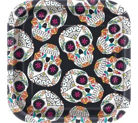 Plate Schedel Day of the dead 18x18 cm Plate Schedel Day of the dead 18x18 cm
