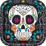 Plate skull day of the dead 23x23 cm Plate skull day of the dead 23x23 cm