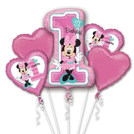 Anagram Folie Ballon Bouquet Minnie Mouse 1 Jahr 5 Stücke Anagram Folie Ballon Bouquet Minnie Mouse 1 Jahr 5 Stücke