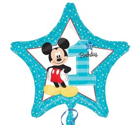 Folieballon Mickey Mouse Ster 1 Jaar Folieballon Mickey Mouse Ster 1 Jaar