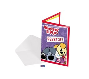 Uitnodiging Woezel en Pip | 8 stuks Uitnodiging Woezel en Pip | 8 stuks
