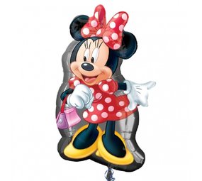 SuperShape folieballon Minnie Mouse rood witte stippen SuperShape folieballon Minnie Mouse rood witte stippen