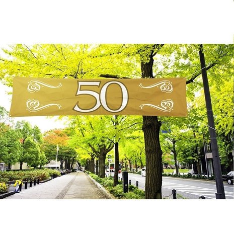 Folat Banner 50 Jahre verheiratet 180 -breite x 40 cm Folat Banner 50 Jahre verheiratet 180 -breite x 40 cm