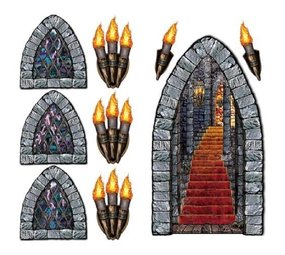 Décor escalier fenêtre torches 9 pièces