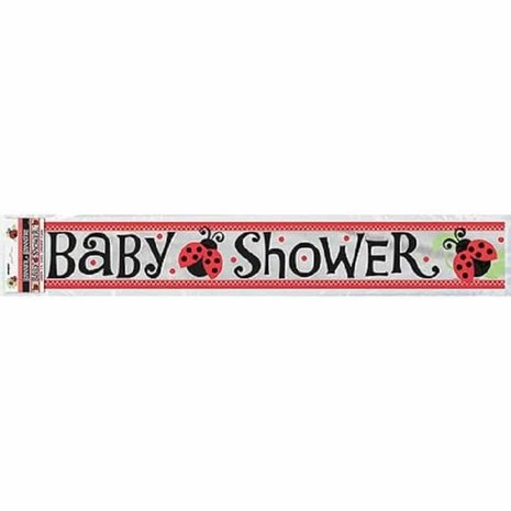 Banner Baby Shower Lady Bugs Red Banner Baby Shower Lady Bugs Red