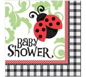 Servet Lady Bugs Baby Shower rood Servet Lady Bugs Baby Shower rood