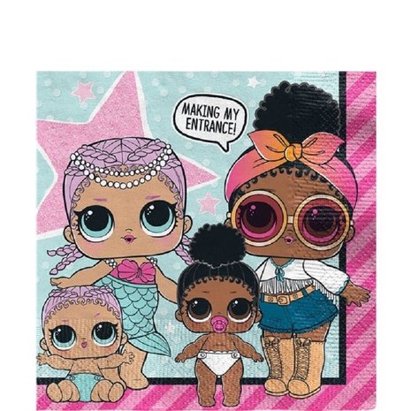 Servet LOL Surprise 33x33cm | 16 stuks Servet LOL Surprise 33x33cm | 16 stuks