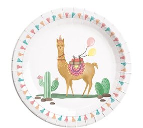 Plaque Lama Party 23cm | 8 pièces