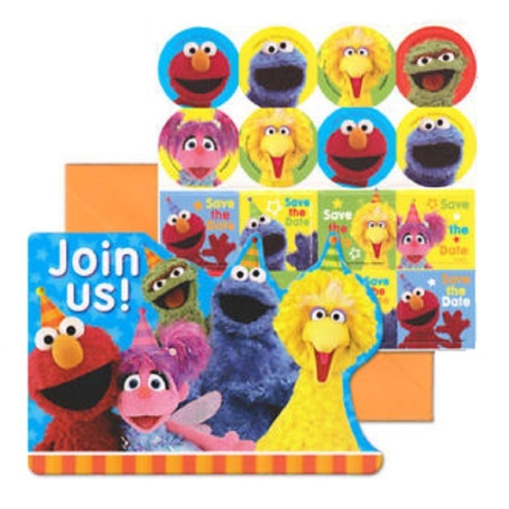 Einladungen Sesame Street machen Sie sich uns! 8 Stücke Einladungen Sesame Street machen Sie sich uns! 8 Stücke