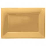 Schaal rechthoekig goud 32cm x 23cm | 3 stuks Schaal rechthoekig goud 32cm x 23cm | 3 stuks