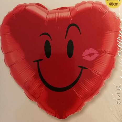 Folie ballon Hart Smiley | 46 cm Folie ballon Hart Smiley | 46 cm