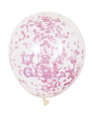 Confetti ballon It's a girl | 6 stuks Confetti ballon It's a girl | 6 stuks