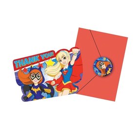 Bedank kaartjes Super Hero Girls 8 stuks