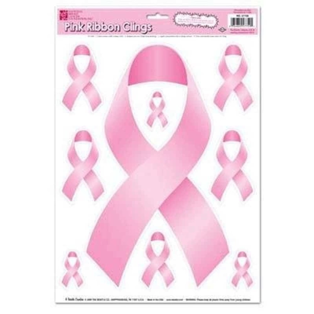 Window stickers pink ribbon 9 pieces Window stickers pink ribbon 9 pieces