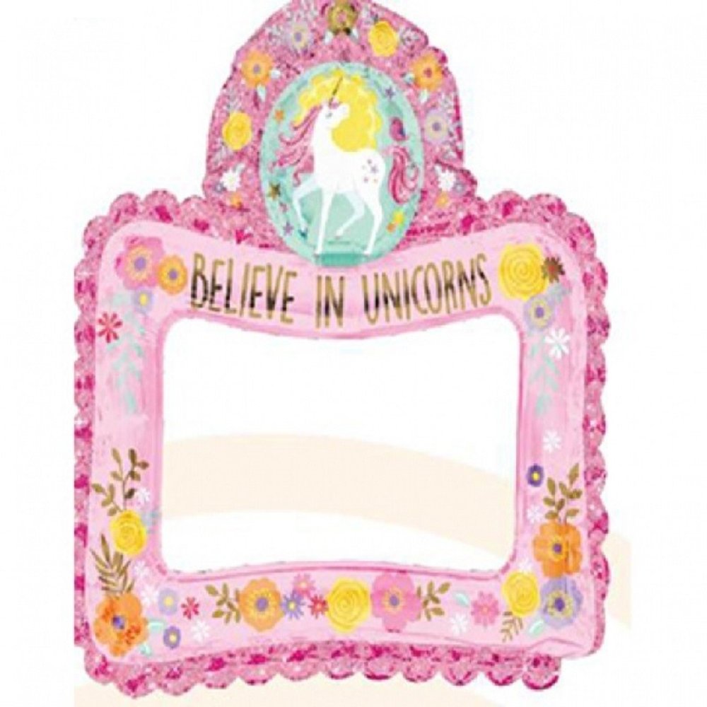 Amscan Magical Unicorn  Selfie Frame 68cm | per stuk Amscan Magical Unicorn  Selfie Frame 68cm | per stuk