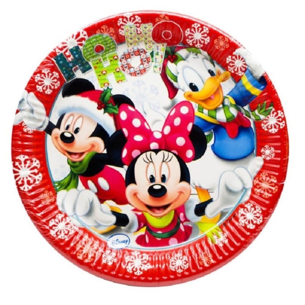 Bord Mickey Mouse Christmas Time 23cm 8 stuks Bord Mickey Mouse Christmas Time 23cm 8 stuks